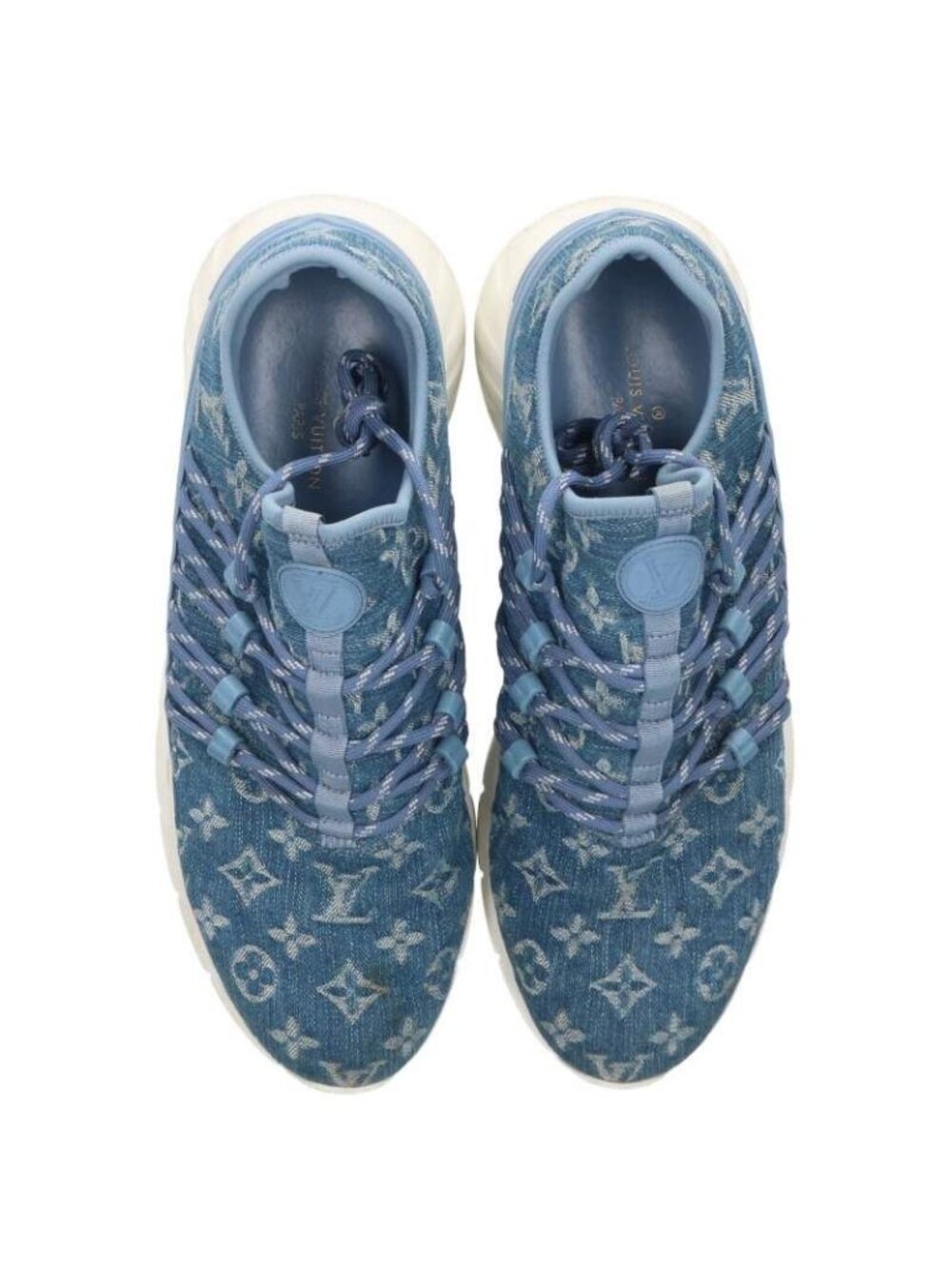 Louis Vuitton Fast Lane Line Monogram Denim Sneakers 7.5 - Picture 4 of 5